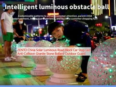 ZENTO Cina Blocco stradale solare luminoso Partenza auto LED anti-collizione Granito di pietra Bollard Guardia esterna